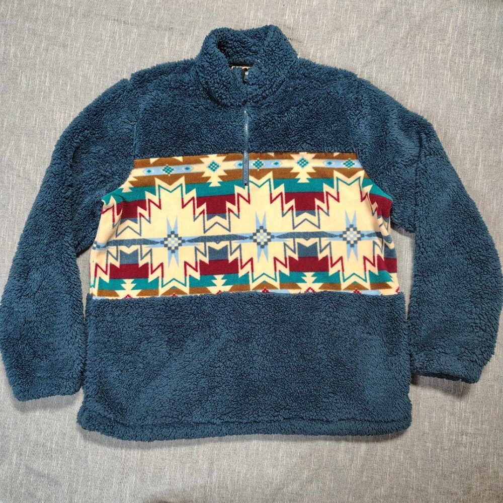 Outback Trading Company 1/4 Zip Fleece Pullover Womens XL‎ Abigail Henley Aztec